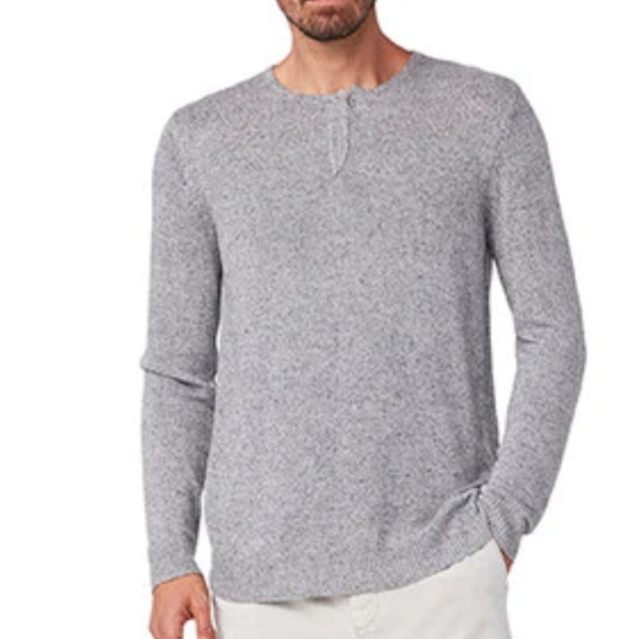 Paige Men's XL Long Sleeve Fielder Henley Sweater Heather Grey - Picture 1 of 6